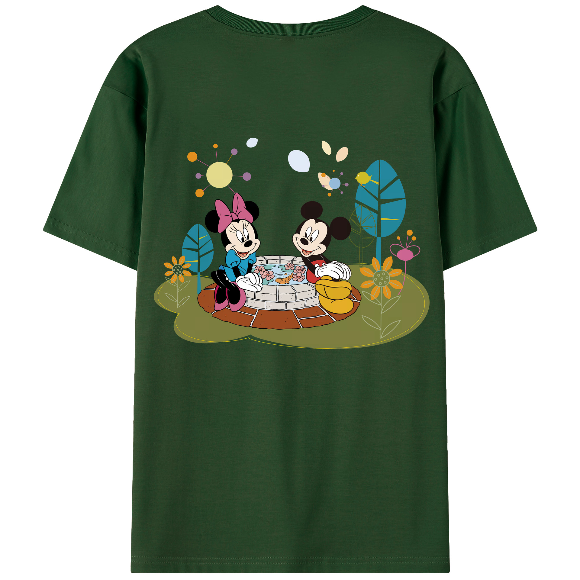 （画像用） ミッキーマウス Mickey Mouse 綿100％半袖Tシャツ（背面プリント）